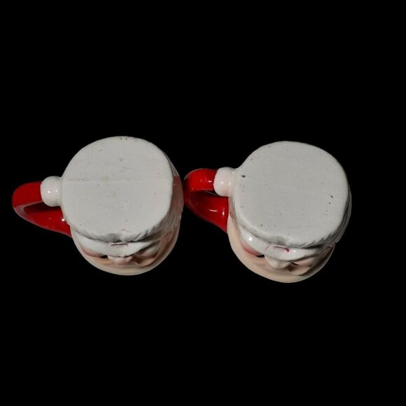 Vintage Mini Santa Christmas Mugs Winking and Non-Winking Ceramic Set 2 oz 2.5" - Picture 11 of 11